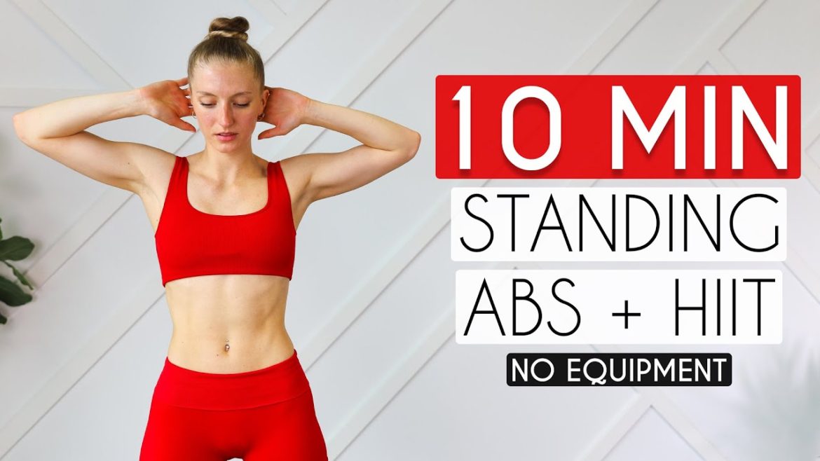 10 Min Standing Abs Hiit No Equipment Fat Burn Madfit Rapidfire Fitness 